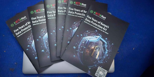 Cover page of the 5 Years Of The Data Protection Act in Kenya 2019 – 2024..