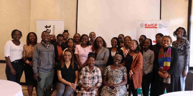 Participants in a group photo during the KICTANet in partnership with the Association of Progressive Communications (APC) roundtable discussion on "Women's Inclusion for a Multi-stakeholder Digital Future" aimed to popularize the Feminist Internet Principles (FIPs) and encourage women's meaningful participation in Internet governance.