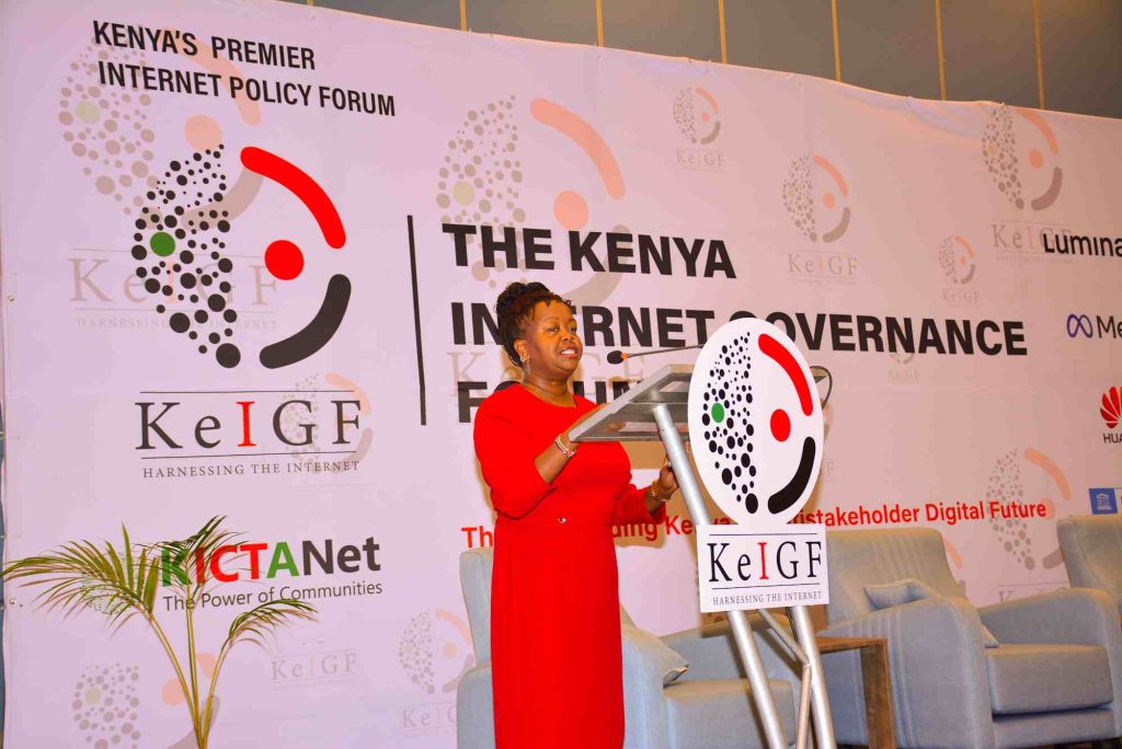 Dr Grace Githaiga CEO KICTANet at the Kenya Internet Governance Forum 2024