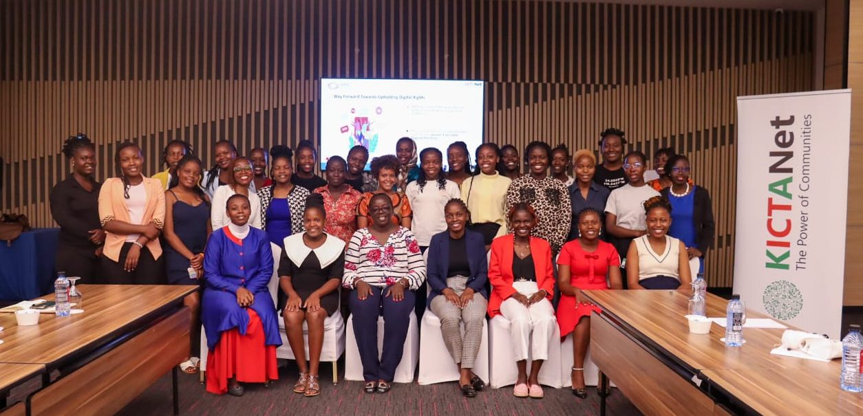 Participants in a group photo at the sidelines of the one-day in-person capacity-building workshop on digital safety and privacy on September 27, 2024, in Kisumu. This was organised by KICTANet in collaboration with the Association of Progressive Communication (APC).